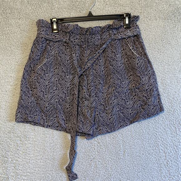 Thread & Supply NWT Woman Ruffle Belted Elastic Zebra Pattern Size Large Shorts - Picture 1 of 9